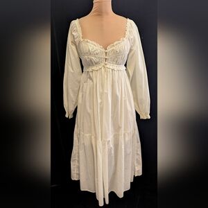 NWT Coquette Regency Style Empire Fairycore Milkmaid  Dress By Kimchi Blue LARGE